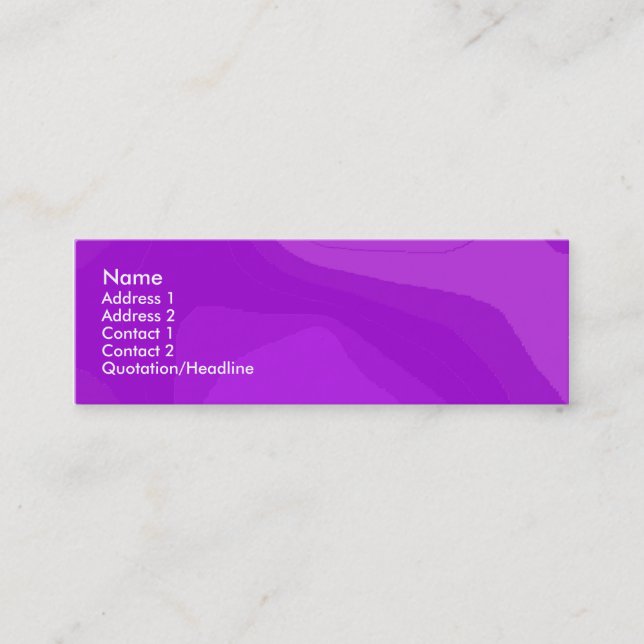 Purple Bubble Gum Mini Business Card (Front)