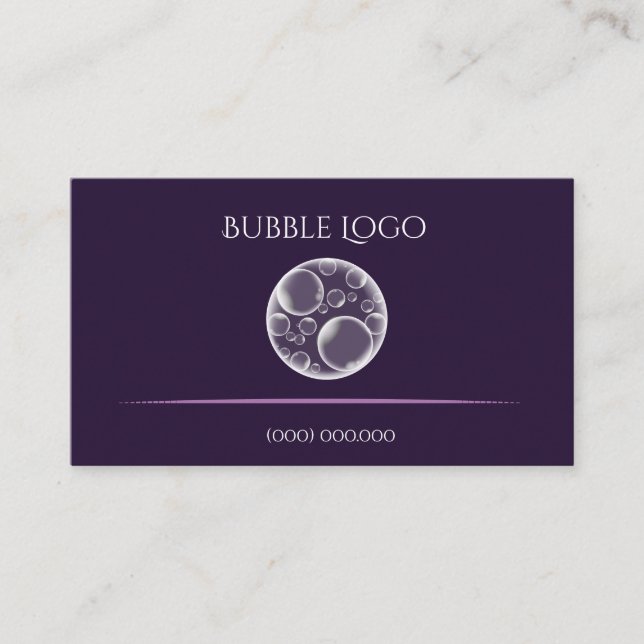 Purple Bubble Logo Business Card Template (Front)