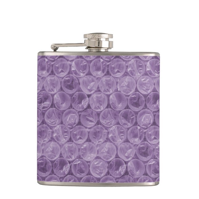 Purple bubble wrap pattern hip flask (Front)