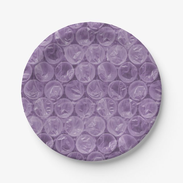 Purple bubble wrap pattern paper plate (Front)