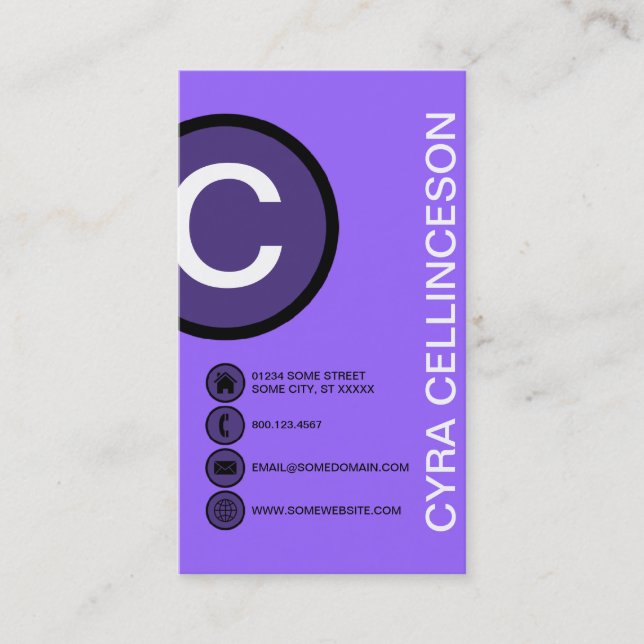 purple bubbles business card (Front)