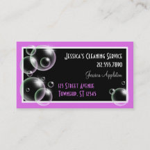 Purple Bubbles Cleaning Service Business Cards