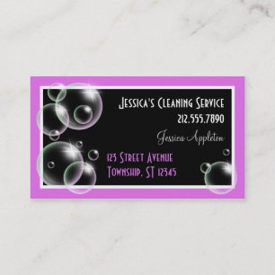 Purple Bubbles Cleaning Service Business Cards