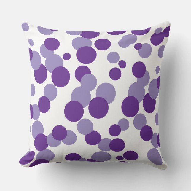 Purple Bubbles Confetti Pattern Throw Pillow (Front)