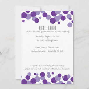 Purple Bubbles Confetti Wedding Invitations