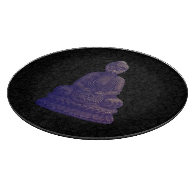 Purple Buddha Pixel Art Cutting Board (Corner)