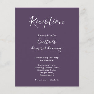 Purple Budget Modern Wedding Reception Flyer