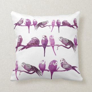Purple Budgie Bird Parrot Cushion Pillow