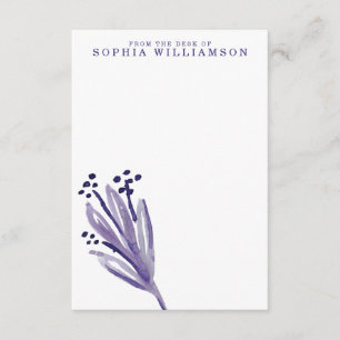 Purple Buds Watercolor Stationery Note Card