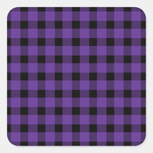 Purple Buffalo Country Lumberjack Plaid Square Sticker