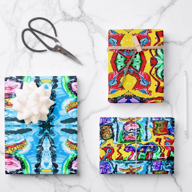 PURPLE BUFFALO GIFT WRAP—3 SHEETS INCLUDED (Front)