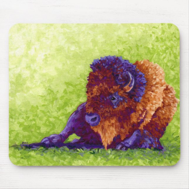 Purple Buffalo Mouse Pad (Front)