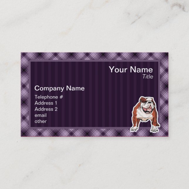 Purple Bulldog Business Card (Front)
