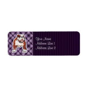 Purple Bulldog Return Address Label