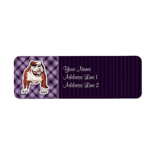 Purple Bulldog Return Address Label (Front)