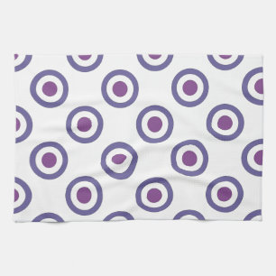Purple Bulls-eye Tea Towel