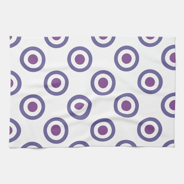 Purple Bulls-eye Tea Towel (Horizontal)