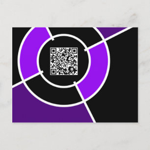 purple bullseye QR code Postcard
