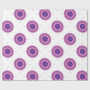 Purple Bullseye Target Polka Dot Round Circles Wrapping Paper