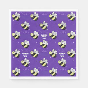 Purple Bumblebee Business Event Napkins