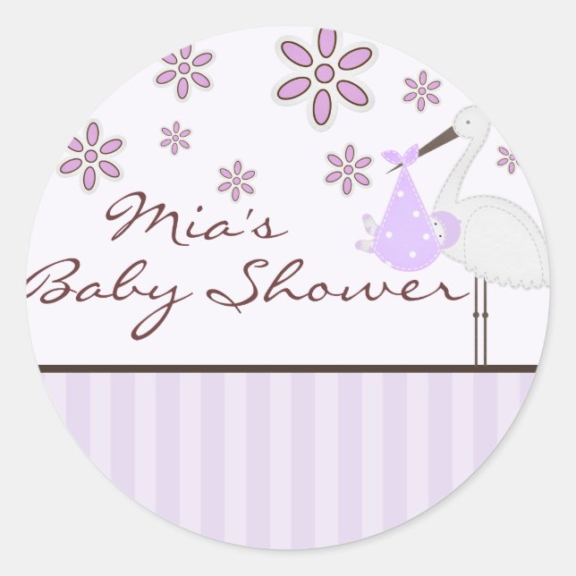 purple bundle of joy Baby Shower Sticker (Front)