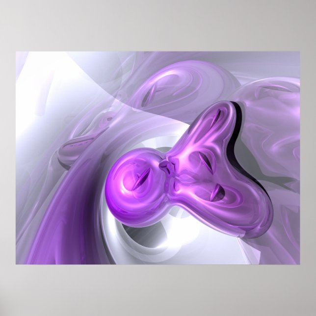 Purple Bunny Abstract Poster (Front)