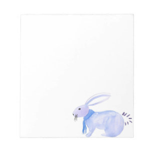 Purple Bunny In A Blue Scarf Notepad