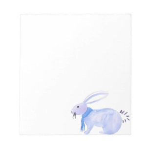 Purple Bunny In A Blue Scarf Notepad