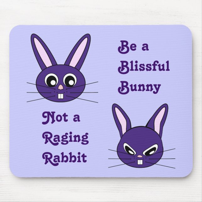 Purple Bunny Rabbit Mousepad (Front)