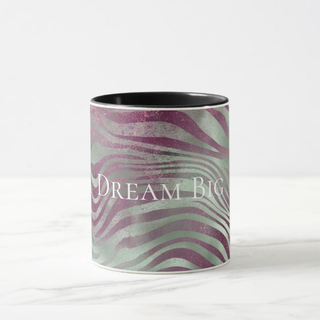 Purple Burgundy Aqua Mint Zebra Mug (Center)