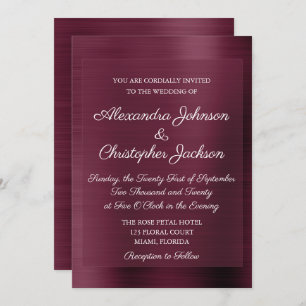 Purple Burgundy Elegant Wedding Invitation