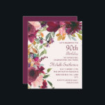 Purple Burgundy Floral 90th Birthday Grandmother<br><div class="desc">Beautiful and elegant plum purple and burgundy watercolor floral with green leaves and foliage, botanical watercolor 90th birthday party budget invitation for a "mother, grandmother, and friend". This birthday party invitation goes in my Burgundy and Blush Pink Floral Birthday Party Collection. Contact me for assistance with your customisations or to...</div>