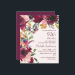Purple Burgundy Floral 90th Birthday Grandmother<br><div class="desc">Beautiful and elegant plum purple and burgundy watercolor floral with green leaves and foliage, botanical watercolor 90th birthday party budget invitation for a "mother, grandmother, and friend". This birthday party invitation goes in my Burgundy and Blush Pink Floral Birthday Party Collection. Contact me for assistance with your customisations or to...</div>
