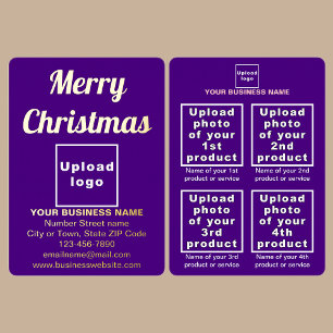 Purple Business Brand on Christmas Foil Holiday Card