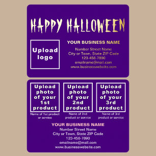 Purple Business Brand on Halloween Rectangle Foil Holiday Card