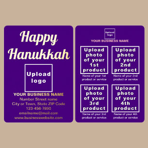 Purple Business Brand on Hanukkah Foil Holiday Card