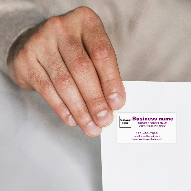 Purple Business Brand Texts on Address Label (Address label with your business brand in purple texts)