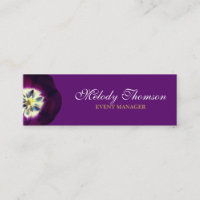 Purple, Business Card, Size: Mini, 7.6 cm x 2.5 cm