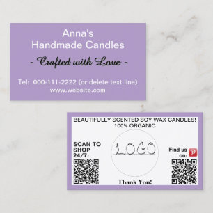 Purple Business QR Codes Logo 3.5 x 2.0 Business Card