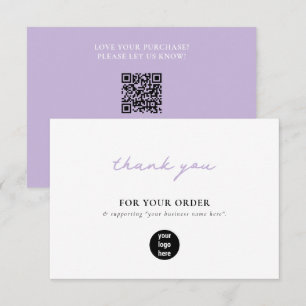 Purple Business Thank You Logo Social Media Card