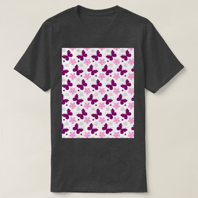 Purple Butterflies 11 T-Shirt (Design Front)