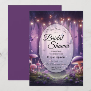 Purple Butterflies and Starlit Skies Bridal Shower Invitation