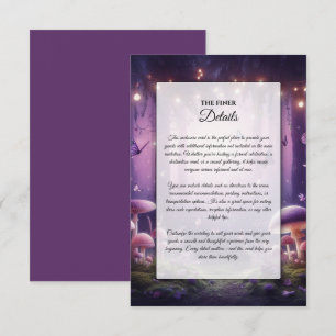 Purple Butterflies and Starlit Skies Wedding Enclosure Card