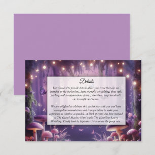 Purple Butterflies and Starlit Skies Wedding Enclosure Card