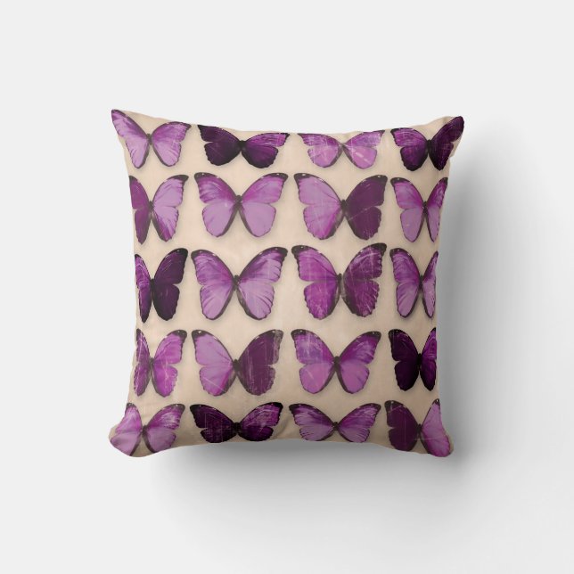 Purple Butterflies Cushion (Front)