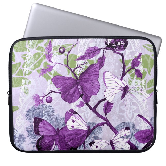 Purple Butterflies Electronics Bag (Front)