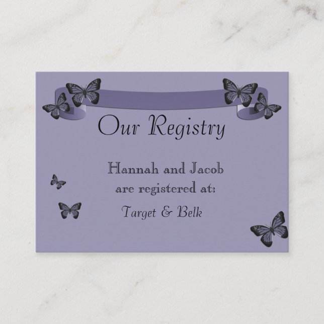 Purple Butterflies Enclosure Card (Front)