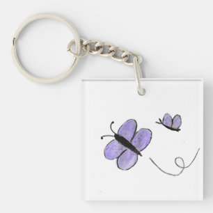 Purple Butterflies  Key Ring
