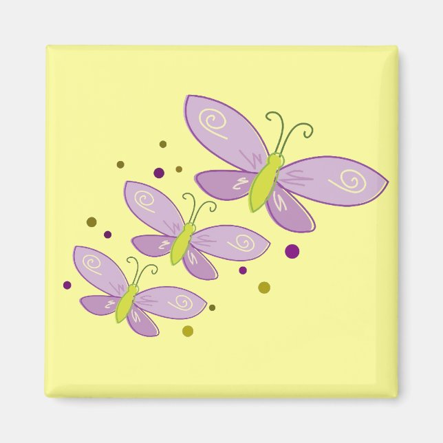 Purple Butterflies Magnet (Front)