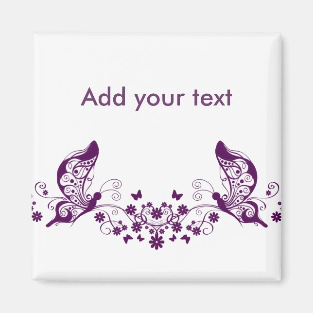 Purple Butterflies Magnet (Front)